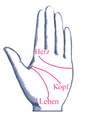 Der hand lebenslinie Handlesen: Handlinien